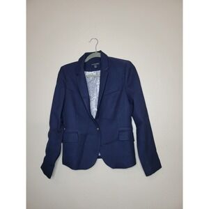British Khaki Womens Blazer Navy Jacket Preppy Academia Sz M